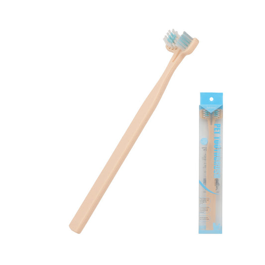1pc Double-Headed Dog Toothbrush with Long Handle