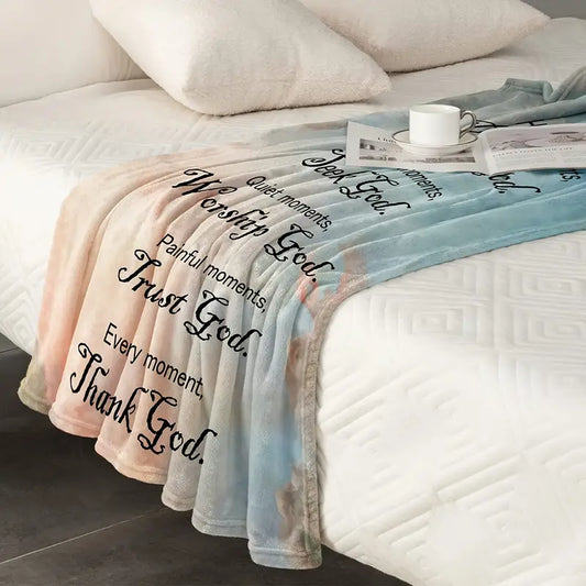 Christian Bible Verse Blanket for Women - Soft Plush Throw