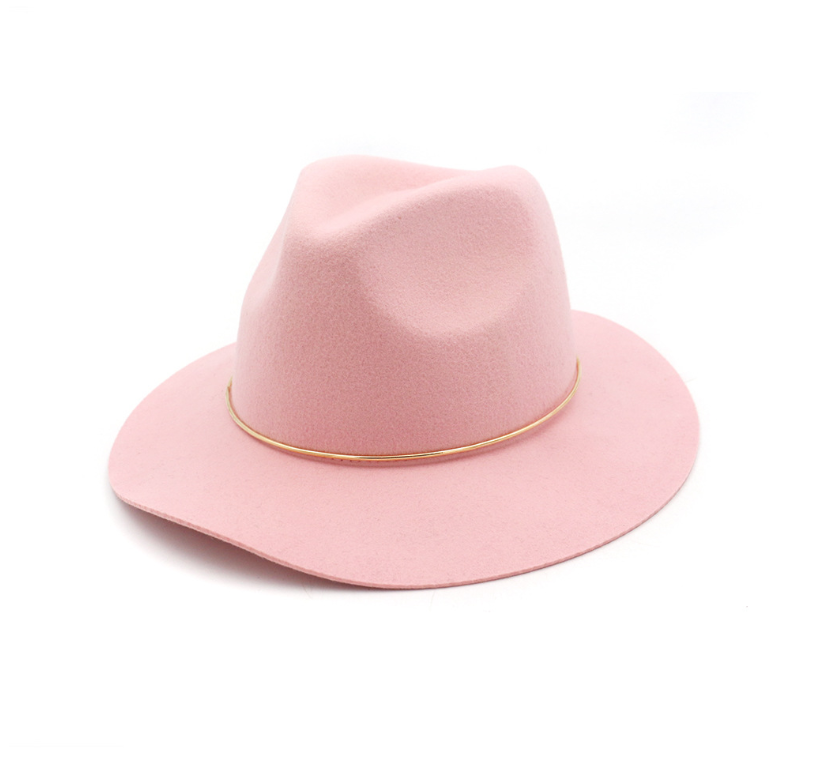 Women's Vintage Round Hat with Metal Ring, 100% Cashmere
