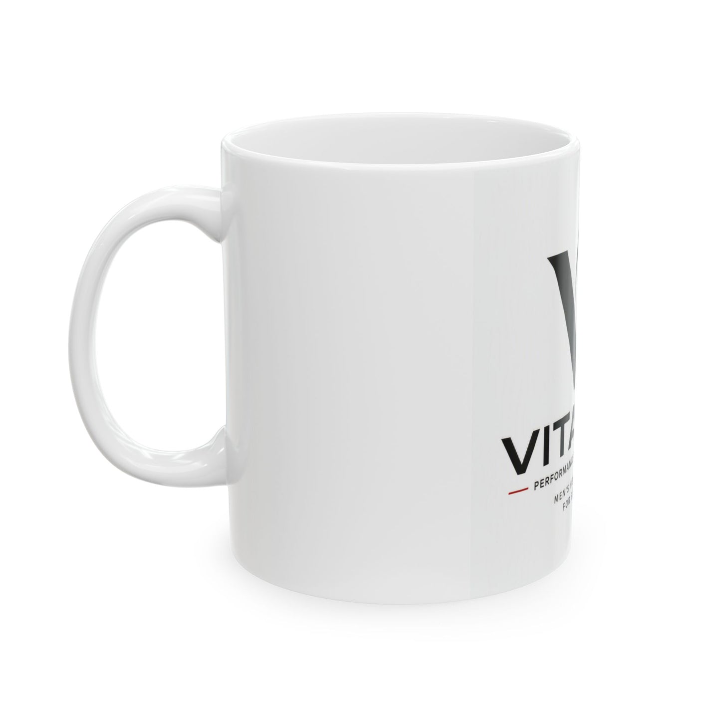 Vital Man Ceramic Mug — Men’s Health Supplement Logo Coffee Cup (11oz/15oz)