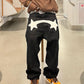 Men's Black Star Printed Baggy Jeans - Fashion Trend
