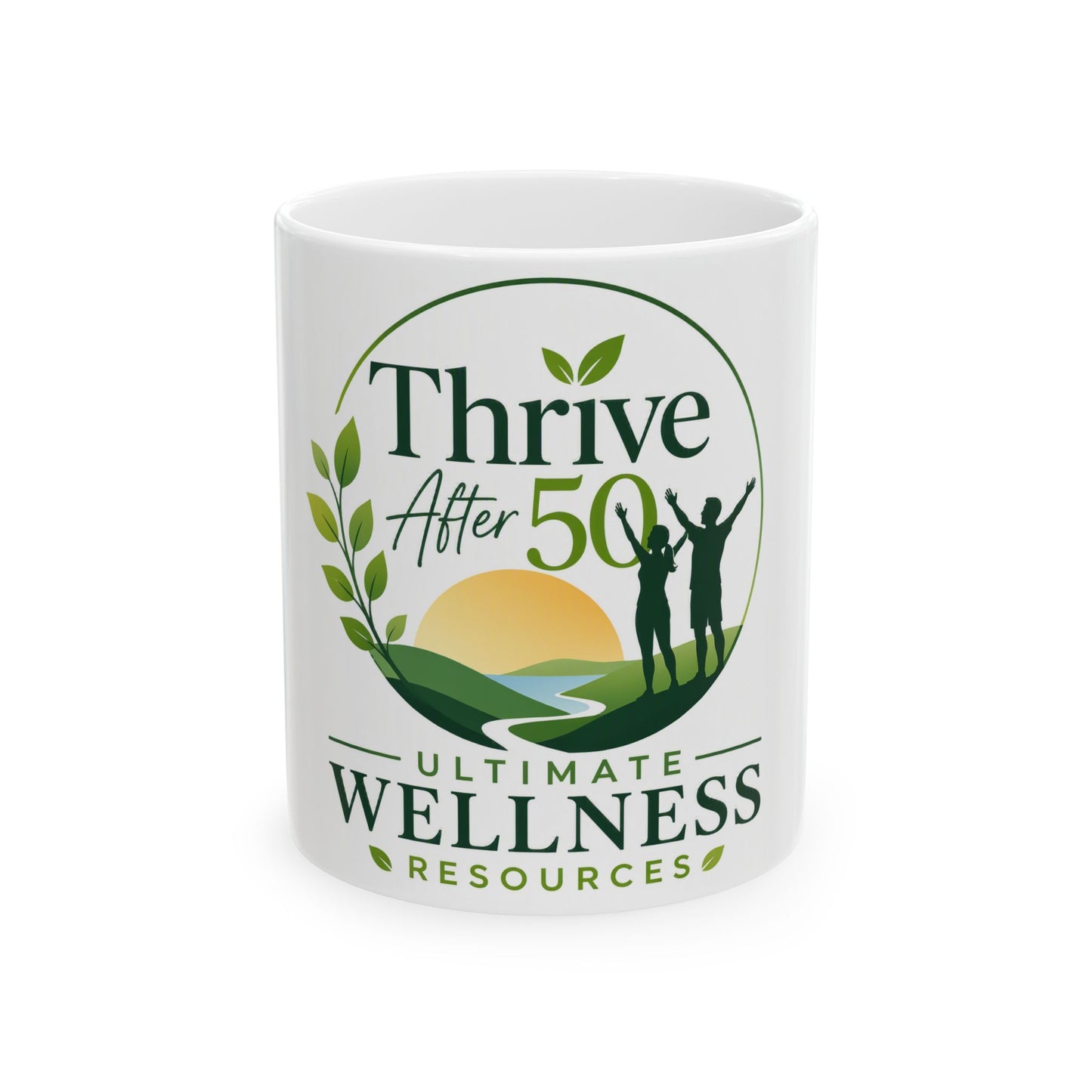Thrive After 50 Wellness Mug – Inspirational Ceramic Coffee Cup for Healthy Living