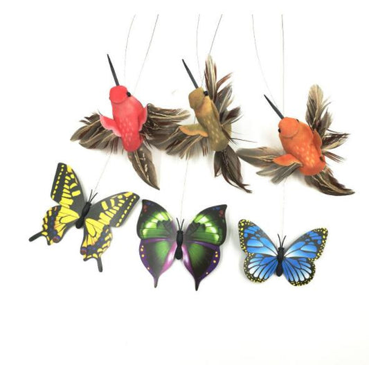Electric Cat Toy with Bird and Butterfly Features