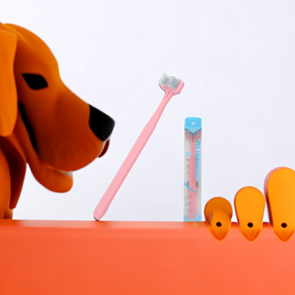 1pc Double-Headed Dog Toothbrush with Long Handle