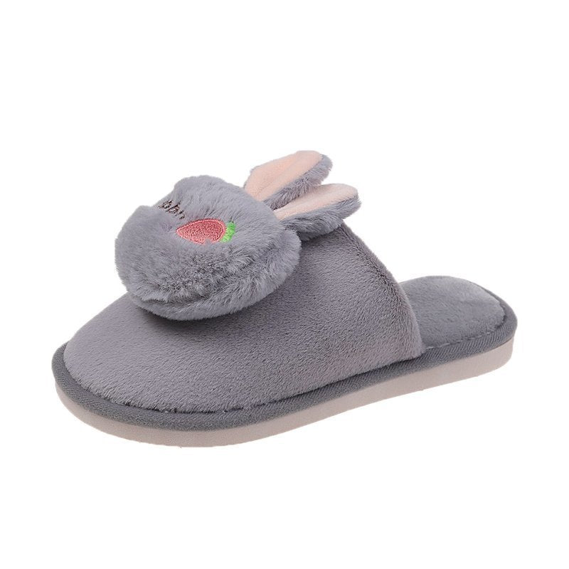 Cute Plush Heart Cotton Slippers for Girls
