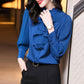 Fashionable Women's Long-sleeved Lotus Leaf Collar Shirt