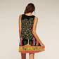 Sleeveless Vintage Round Neck Digital Print Dress