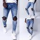 Blue Ripped Denim Slim Fit Trousers