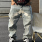 Men's Black Star Printed Baggy Jeans - Fashion Trend