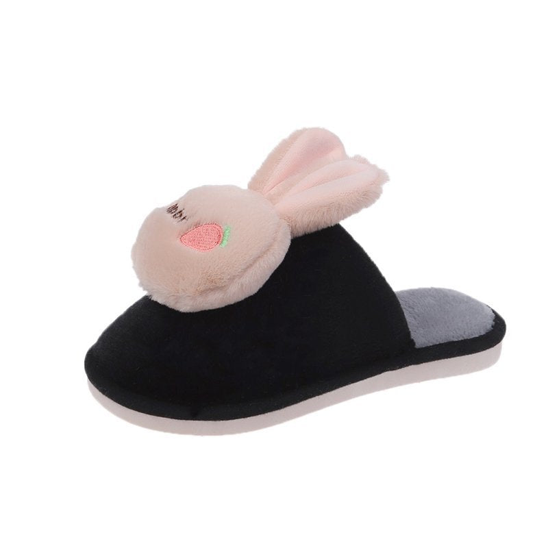 Cute Plush Heart Cotton Slippers for Girls